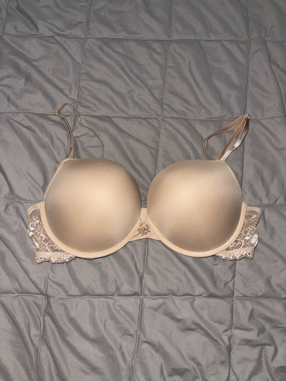 Smart & Sexy So Sexy Bra 40B | Beige Push‑Up Lace Trim Underwire